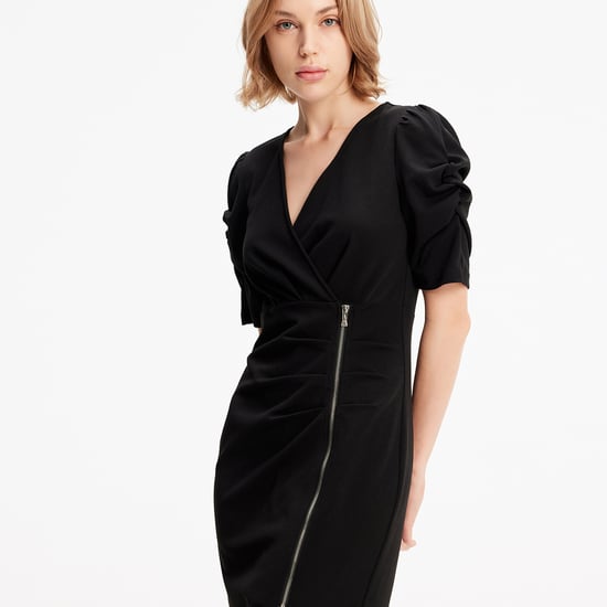 Jersey dress with zip side - Image 3