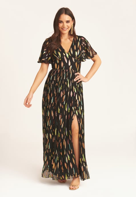 Vestido Maxi de Manga Angelical Multi Jacquard - Image 1
