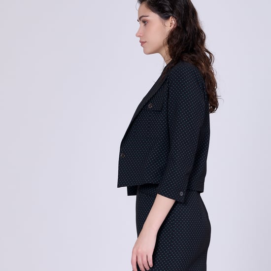 Safari pockets crop jacket with dots print - Image 4