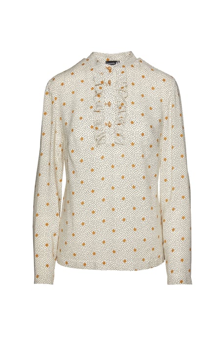 Print Blouse with Ruffle Detail