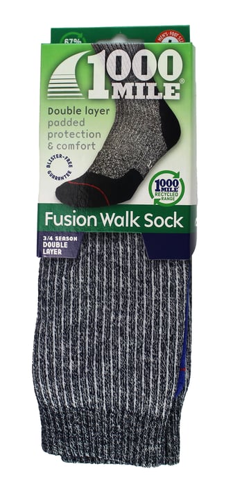 1000 Mile - Calcetines de senderismo duraderos de doble capa Fusion Repreve para hombre - Azul marino / Azul real - Image 2