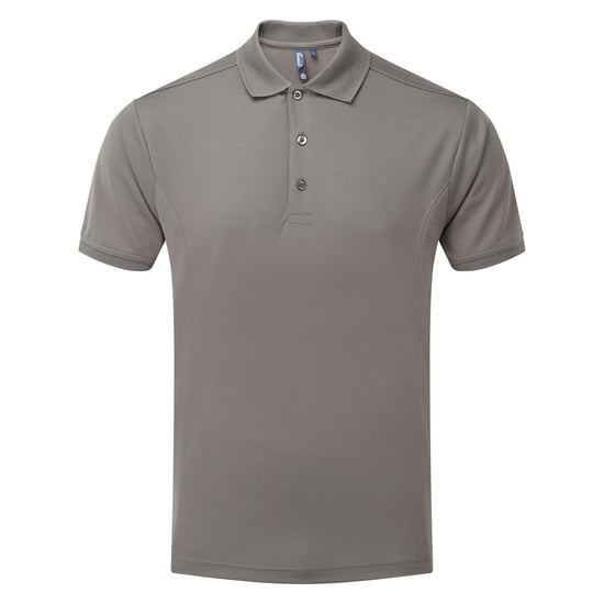 Premier Mens Coolchecker Polo Shirt (Dark Grey) - Image 1