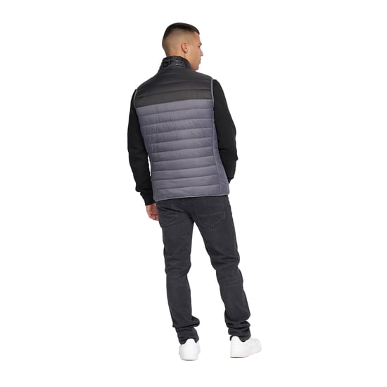 Crosshatch Mens Presnell High-Neck Gilet (Charcoal) - Image 2