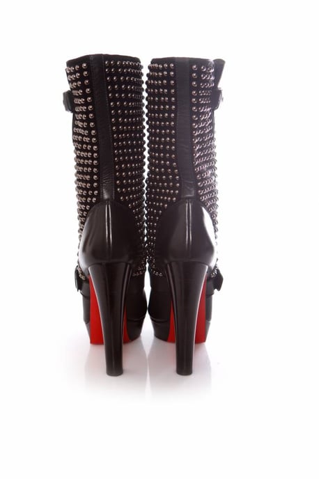 Black leather platform boots - Image 5