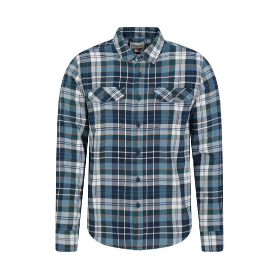 Mountain Warehouse Mens Trace Flannel Long-Sleeved Shirt (Light Blue)