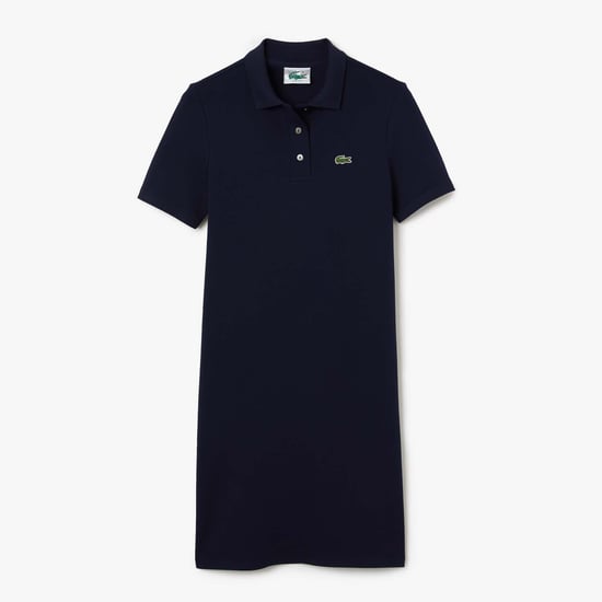 Women's Lacoste Stretch Cotton Piqué Polo Dress in Navy