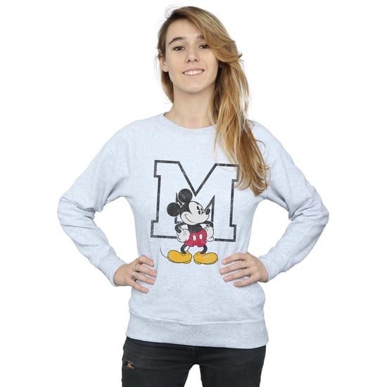 Disney Womens/Ladies Classic M Mickey Mouse Sweatshirt (Heather Grey) - Image 2