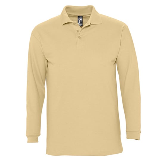 SOLS Unisex Adult Winter II Long-Sleeved Polo Shirt (Sand) - Image 1