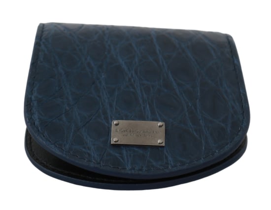 Billetera de bolsillo para hombre Dolce & Gabbana de piel exótica azul con estuche para condones - Image 4