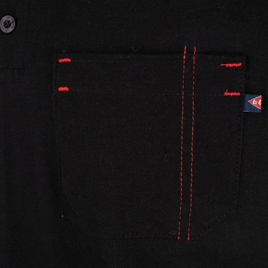 Lee Cooper Mens Pique Polo Shirt (Black) - Image 3