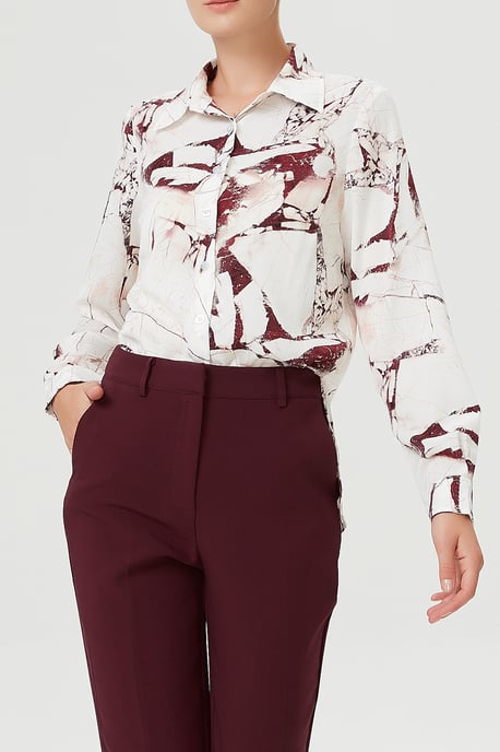 Straight shirt with marble effect print - Image 2