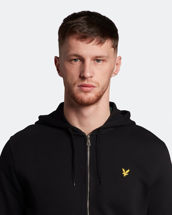 Lyle & Scott Zip Through Hoodie in Black - Image 4