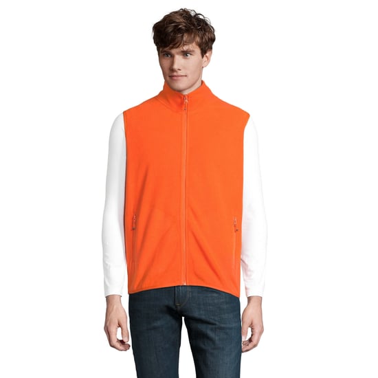 SOLS Unisex Adult Factor Fleece Zipped Body Warmer (Orange) - Image 1