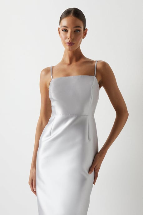 Cami Twill Column Pencil Bridesmaids Dress