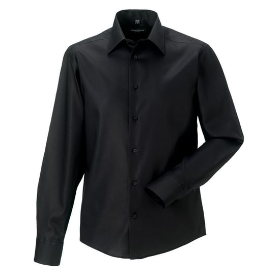 Russell Mens Ultimate Non-Iron Tailored Long-Sleeved Formal Shirt (Black) - Image 1