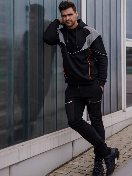Les Hommes Sudadera Oversize del hombre negro - Image 1
