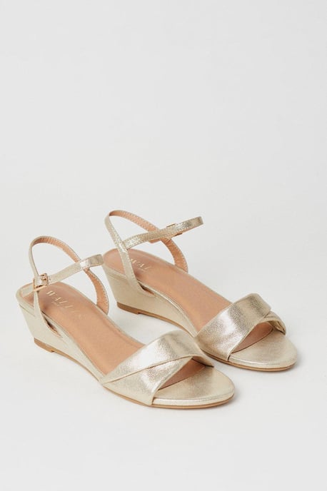 Wide Fit Ranae Soft Twist Low Wedge Heeled Sandals - Image 3
