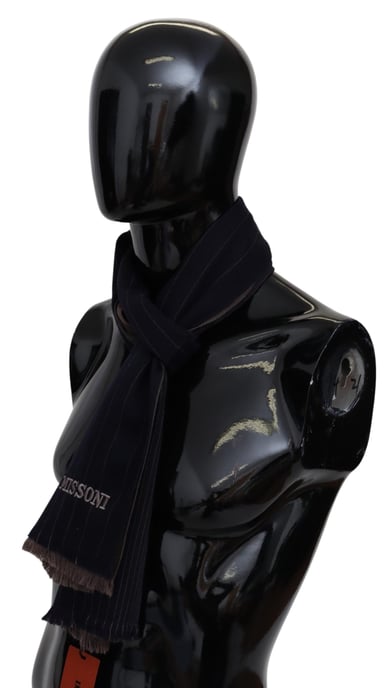 Bufanda unisex de cuello de lana marrón para hombre de Missoni - Image 2