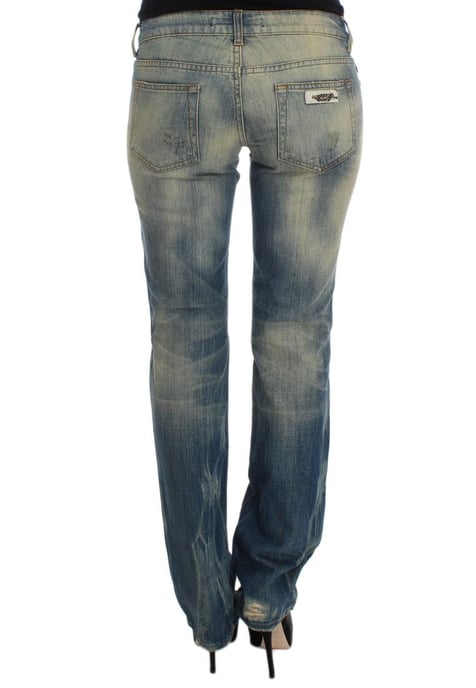 Jeans Bootcut Slim Fit de Algodón Lavado Azul para Mujer Cavalli - Image 3