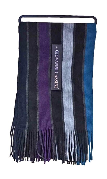 Bufanda de invierno de punto a rayas de inspiración italiana para hombre Talla única - Image 1