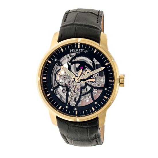 Reloj Esqueletón Automático Heritor Ryder con Correa de Cuero - Image 1