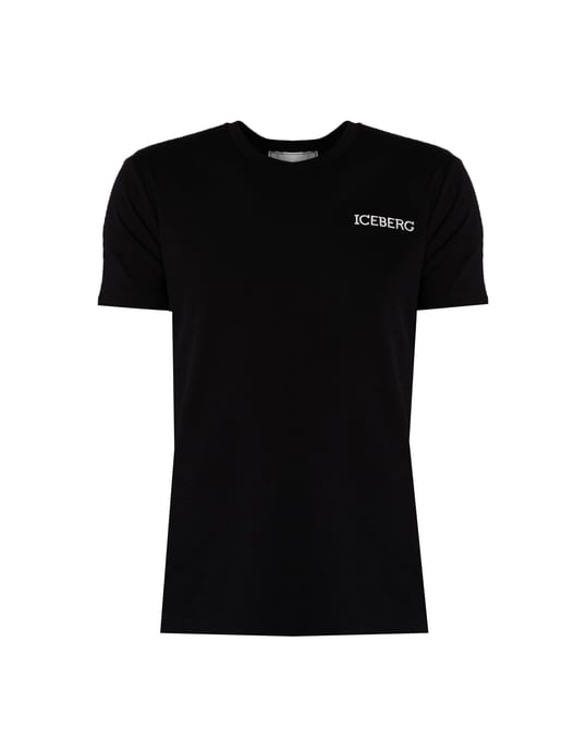 Iceberg T-Shirt C-Neck del hombre negro - Image 1