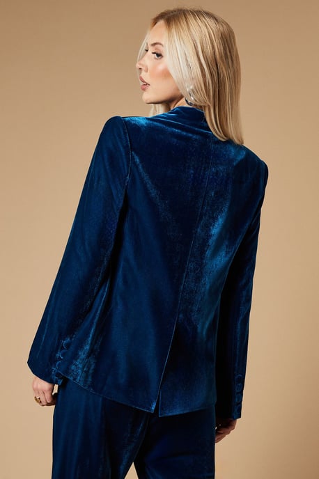 Velvet Double Breasted Blazer