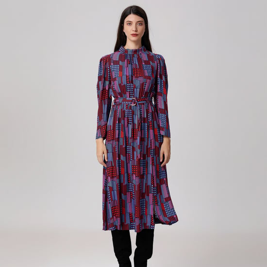 Graphic Print Midi Blouse-Dress - Image 5