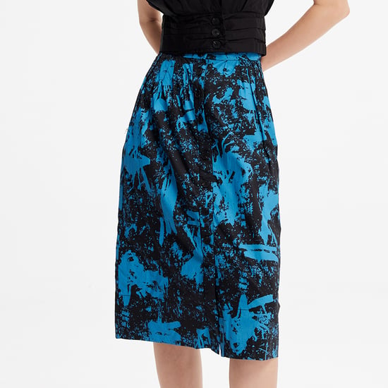 Buttoned straight skirt in cotton - Image 4