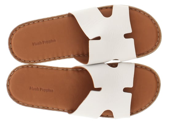 Hush Puppies Womens Sandals Low Wedge Eloise Leather Slip On white - Image 6