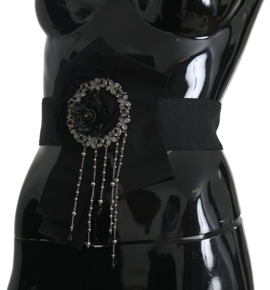 Cinturón SATORIA Ancho con Broche de Cristal Negro para Mujer de Dolce & Gabbana - Image 2