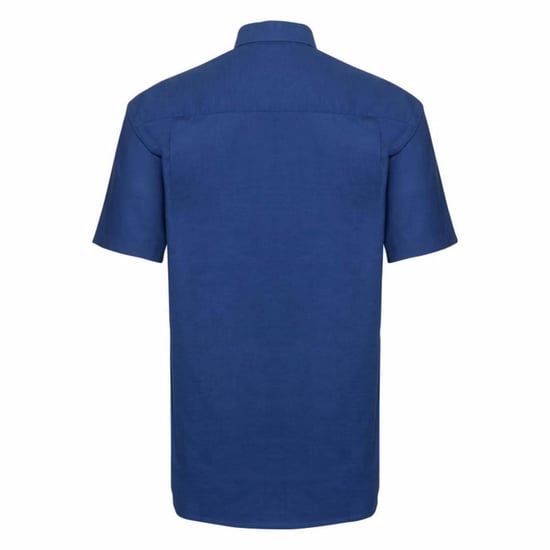 Russell Collection Mens Short Sleeve Easy Care Oxford Shirt (Bright Royal)