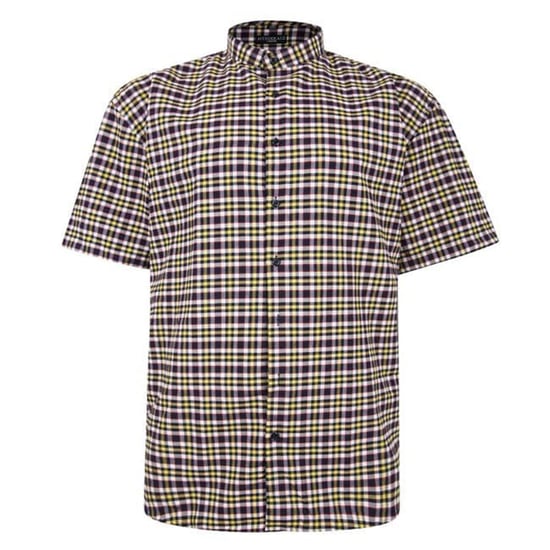 Mens Fitz Gerald Big Size Casual Short Sleeve Cotton Checked King