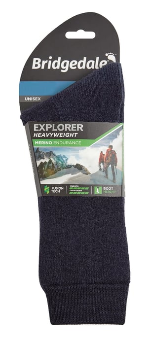 Bridgedale - Calcetines altos de lana merino para hombre - Azul marino - Image 2