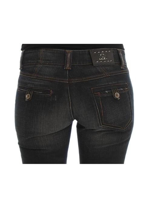 Ermanno Scervino Women's Blue Wash Cotton Slim Fit Jeans
