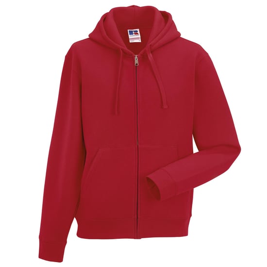 Russell Mens Authentic Full Zip Hooded Sweatshirt / Hoodie (Classic Red) - Image 4