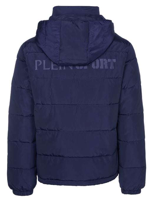 Chaqueta azul marino acolchada con logo en la espalda atrevida de Plein Sport - Image 3