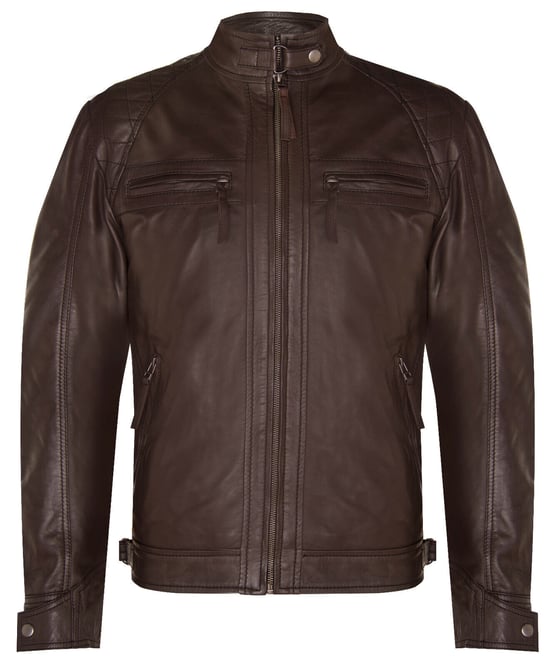 Leather Rock Racing Quilted Biker Jacket