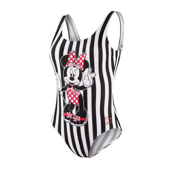 Traje de baño para mujer Speedo negro/blanco Minnie Mouse con espalda en U - Image 1