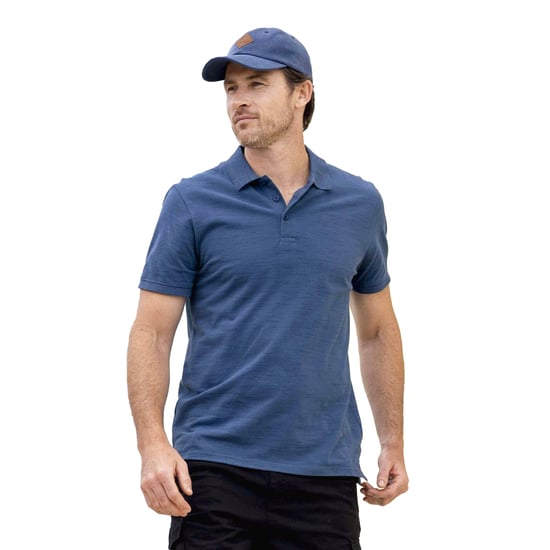 Mountain Warehouse Mens Dawnay Textured Pique Polo Shirt (Blue) - Image 5