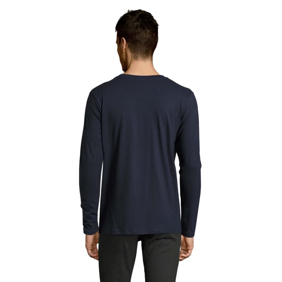 SOLS Mens Imperial Cotton Long-Sleeved T-Shirt (French Navy) - Image 2