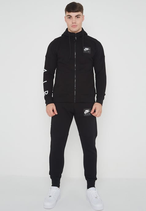 Conjunto de chándal con cremallera y cremallera para hombre Nike Air negro - Image 1