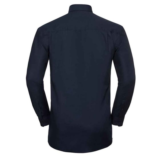 Russell Collection Mens Oxford Long-Sleeved Formal Shirt (Bright Navy) - Image 2