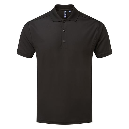 Premier Mens Coolchecker Pique Polo Shirt (Black)