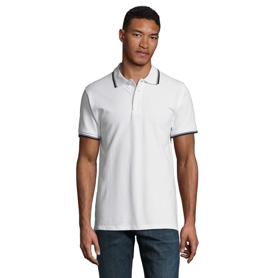 SOLS Mens Practice Contrast Polo Shirt (White) - Image 1