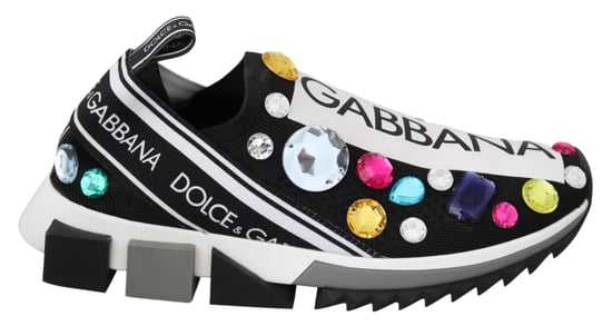 Zapatillas de mujer negras multicolor con cristales de Dolce & Gabbana - Image 1