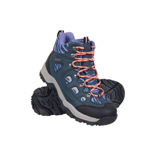 Mountain Warehouse Womens/Ladies Adventurer Leopard Print Faux Suede Waterproof Walking Boots (Navy)