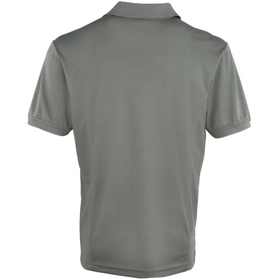 Premier Mens Coolchecker Pique Short Sleeve Polo T-Shirt (Dark Grey) - Image 2