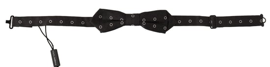 Corbata Papillon para Hombre de Seda 100% con Lunares Blancos y Negros de Dolce & Gabbana - Image 4