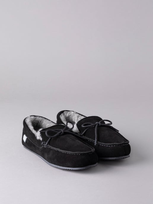 Men's Sheepskin Moccasins in Black